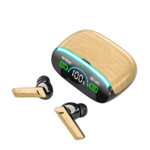 Casti wireless, bluetooth V5,3, rezistente la apă, reducere a zgomotului, serie imitatie lemn